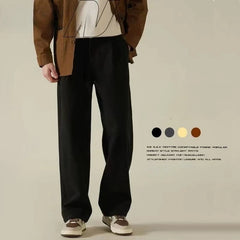 Threebooy American High Street High-end Black Straight Leg Trousers Versatile Trendy Loose Wrinkle Resistant Drooping Feeling Suit Pants