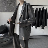 Threebooy Blazers Men Casual Solid Color Loose Long Sleeve Suit Jacket Streetwear for Male Daily Outerwear Autumn Suit's Tops Chic