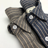 Threebooy 55% Linen 45% Cotton Vintage Striped Shirts for Men American Casual Retro Loose Blouses Spring Autumn Long Sleeve Male Tops