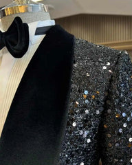 Threebooy Shining Mens Suits 2 Pieces Blazers Pant Shawl Lapel Single Breasted Fashion Occasion Banquet Party Wear Customized