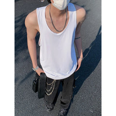Threebooy Men Cotton Vest Sweat Absorbing Gym Workout Sportswear Solid Mens Athletic Sleeveless Shirt Activewear Top Casual Training