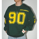 Threebooy Men's Sweater Oversize Loose New Street Tops Tees Letter Print Spring Autumn Round Neck Long Sleeves Daily Casual Sweatshirt