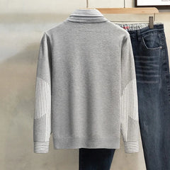 Pullovers Women Fake 2pcs Turn-down Collar Striped Korean Style Long Sleeve Spring Autumn Warm Office Streetwear Shopping New
