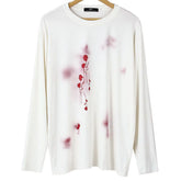 Threebooy 2024 Solid Color Long-sleeved Sweater Abstract Hand-painted Spray Paint Rose Silhouette Basic Loose Casual Long-sleeved New