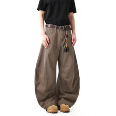 Threebooy Unisex Brown Loose Fit Wide Leg Casual Pants Sportswear Lounge Joggers Street Fashion Athleisure Trendy Stylish Design Comfort