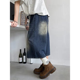 Threebooy Loose Fit Cropped Jeans Elastic Drawstring Waist Stretch Denim Casual Wear Comfort Men Baggy Denin pants man Fashion Trendy