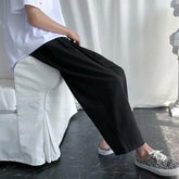 Threebooy Ice silk wide-leg men's summer thin style Korean casual and trendy Japanese straight trousers