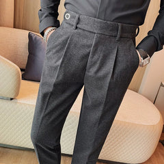 Threebooy Men's Spring High Quality Business Suit Pants Male Slim Fit Fashion Solid Color Casual Dress Trousers 29-38