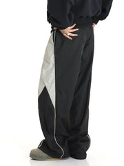 Threebooy Large Men's Casual Pants, High Street Contrast Straight Leg Pants, Trendy Brand Fashion Versatile Pants, Composite Waterproof