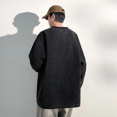 Threebooy Long Sleeve Harajuku Korean Fashions 90s Vintage Vintage Graphic T-shirts V Neck Funny Y2k Streetwear Graphic T Shirts