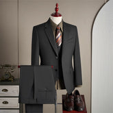 Threebooy High-end fashionable stylish lustrous smooth fabric party wedding suit wool suit set men's three-piece set