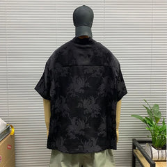Threebooy Mens Shirt Chinese Style Buttoned Carved Shirt Summer Fashion Versatile Temperament Outdoor Casual Tops Men'S Clothing