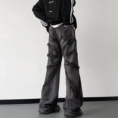Threebooy Y2K Fashion Washed Black Baggy Stacked Jeans Pants For Men Clothing Straight Hip Hop Long Trousers Pantalones Hombre