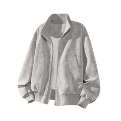 Threebooy Jacket Men Autumn New Arrival Short Loose Tie Dye Jacket Stand Collar Casual Streetwear Outerwear Bomber