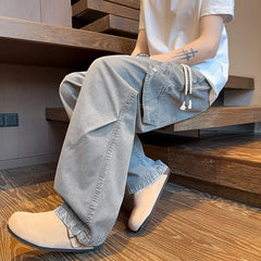 Threebooy Plus Size Men's Jeans 8XL 9XL 100% Cotton Casual Elastic Waist Sweatpants Fashion Pocket Cargo Brand Denim Trousers