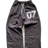 Threebooy Baggy Pants Washed Casual Pants 07 Printed Trousers Loose Y2k American Street New Style Couple's Sweatpants Elastic Waist Women