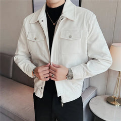 Threebooy High Quality for Men Casual Business Jackets/Male Slim Fit Corduroy Stripes Thick Keep Warm Coats S-2XL