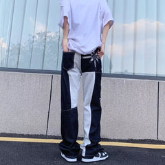 Threebooy Y2K Fashion Flower Embroidery Baggy Stacked New Jeans Kpop Pants For Men Clothing Luxury Long Trousers