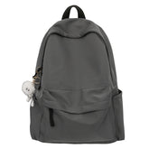 Threebooy Unisex Solid Black Backpacks Large Capacity Waterproof Leisure Or Travel Bags Simple Nylon Light School Bags For Boys Or Girls