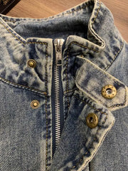 Threebooy Vintage American Denim Jacket Men Women Autumn Winter New Loose Korean Style Trendy Fashion Tops High-end Niche Jacket Urban