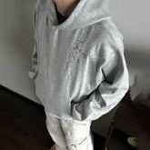 Threebooy Men's Solid Color Long-Sleeved Sweatshirt American Vintage Fashion Trend High Street Loose Casual Breathable Niche Men's Tops