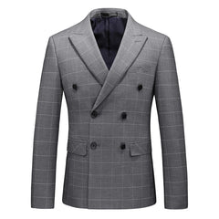 Threebooy Men's Plaid Three-Piece Suit Set Fashion Handsome Business Groom Dress with Vest And Trousers