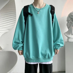 Threebooy Spring Autumn Heavyweight Trendy Brand Long-sleeved T-shirt Men's Velvet Thickened Top Loose Sports Bottoming Youth Sweatshirt