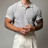 Threebooy New Trend Men Polo Shirt Leisure Vintage High Quality Knit Tops American Style Fashion Breathable Buttoned Short Sleeve Knitwear