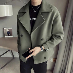 Threebooy Men's Wool & Blends Jackets Slim Fit Male Coats Trendy Korean New In Aesthetic Stylish Fast Delvery Y2k
