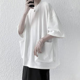 Threebooy Street Casual Pocket Patchwork T Shirts Men's Summer New Solid Color Half Sleeve O-neck Tops Tees Fashion Trend Men Clothing