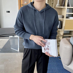 Threebooy New Japanese Leisure Men's Hooded Sweater Trendy Harajuku Preppy Style Long Sleeve Hoodies Autumn Casual Vintage Warmth Knitwear