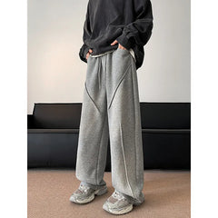 Threebooy Men's Sweatpants High street patchwork Straight pants Korean Fashion Wide Leg Straight Loose Track Pants Male Casual Trousers