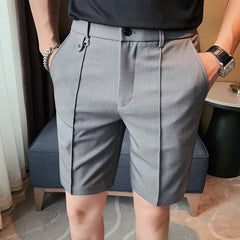 Threebooy New Five-point Pants Men's Summer Trend Casual 5 Points Mid Pants Wild Youth Loose White Suit Shorts Bermuda Masculina
