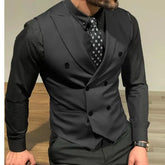 Threebooy British Gentleman Suit Vest Suit Male Gentleman Business Casual Double-breasted Horse Clip