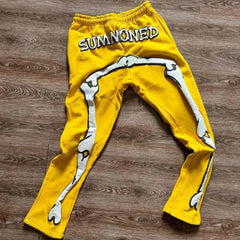 Threebooy Y2k Hip Hop Casual Pants Foam Letter Print Sweatpants Fashion American High Street Men's and Women's Sweatpants Clothing Cargo