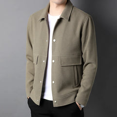 Threebooy Korean Fashion Lapel Jacket Men's Loose Short Coat Spring Autumn Thickening Tops Fashion Casual Clothes For Male New S-3XL