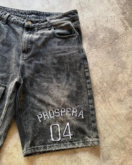 Threebooy Y2k Pants Hip Hop Retro Letter Print Washed Men Shorts Loose Casual Sports Denim Shorts Gothic New Short Sweatpants Streetwear