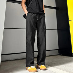Threebooy Whitening Basics Bias-cut Trousers Men's Spring Slimming Slightly Flared Casual Pants