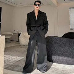 Threebooy Men's Black Luxe Oversized 2-Piece Set