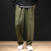 Threebooy Spring Autumn Imitation Suede Pants Men's Workwear Loose Casual Pants Plus Fat Oversized Straight Trousers