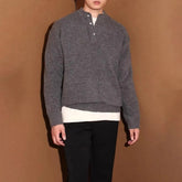 Threebooy Mens Sweater British Casual Inner Wear Knitted Sweater Fashion Elegant Youth Campus Solid Color Long-Sleeve Top Men'S Clothing