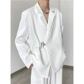 Threebooy Casual Suit Jacket Men's Spring Summer Blazers Solid Color Long Sleeves Turndown Collar Pockets One Button Tops Jackets