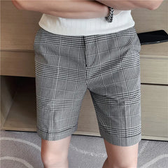Threebooy Brand Clothing Male High Quality Pure Cotton Plaid Shorts/Men's Summer Slim Fit Leisure Business Shorts Plus size 29-36