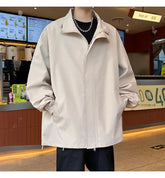 Threebooy New jacket man Spring Windbreaker Men's Casual Climbing Waterproof Jacket Solid Lapel coat Unisex Fashion Gorpcore Youth