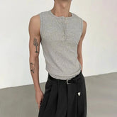 Threebooy Mens Tight Fitting Casual Sleeveless Shirt Summer Solid Color Casual Breathable Sweat Wicking Sports Top Men's Clothing Unisex