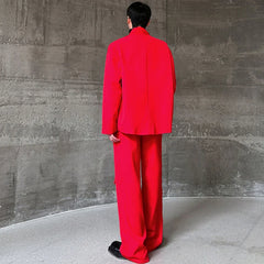 Threebooy Men's Red Scarlet Embroidered 2-Piece Suit