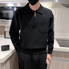 Threebooy Clothing Men Keep Warm In Winter Knitted Sweater/Male Slim Fit Zipper Design Pullover/Man Casual Knit Sweater Korean Style