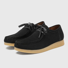 Threebooy Retro Handmade Men's Casual Shoes Low Top Velvet Surface Smoke Rubber Spring Autumn British Style Flat Heel round