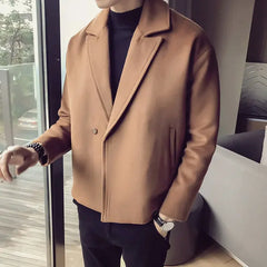 Threebooy Casual Male Coats Short Cheap Sale Deals Clothing Fashion Korean Reviews Many Trendy Stylish Men's Wool & Blends Jackets