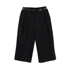 Threebooy Mens Pants Y2k Dark Gothic Style Belt Casual Pants Autumn Streetwear Fashion Straight Wide Leg Cropped Pants Men'S Clothing